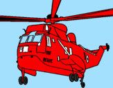 Disegno Elicottero di salvataggio  pitturato su jacopo