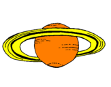 Disegno Saturno pitturato su chiara