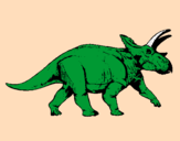 Disegno Triceratops pitturato su kevin  di   cossato