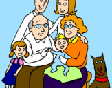 Disegno Famiglia pitturato su sarah