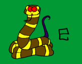 Disegno Serpente  pitturato su enrico 