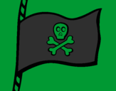 Disegno Bandiera dei pirati pitturato su giuseppe