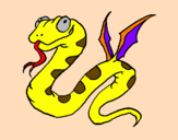 Disegno Serpente con le ali  pitturato su Emanuele