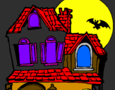 Disegno La Casa del mistero  pitturato su casa delle streghe