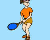 Disegno Ragazza che gioca a tennis  pitturato su nancy