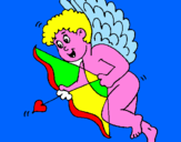 Disegno Cupido con grandi ali  pitturato su CHIARA  CAMPOSANO