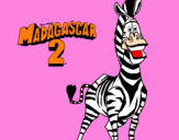 Disegno Madagascar 2 Marty pitturato su pietro