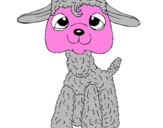 Disegno Pecora II pitturato su pecorella  abbronzata