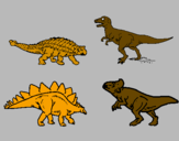 Disegno Dinosauri di terra  pitturato su margarita