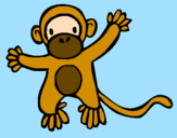Disegno Scimmietta pitturato su LORENZO