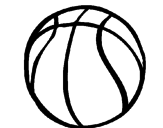 Disegno Pallone da pallacanestro pitturato su alberto