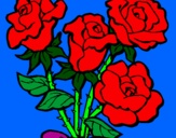 Disegno Mazzo di rose  pitturato su aurora