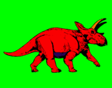 Disegno Triceratops pitturato su simon e