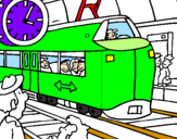 Disegno Stazione delle ferrovie  pitturato su alessio 2