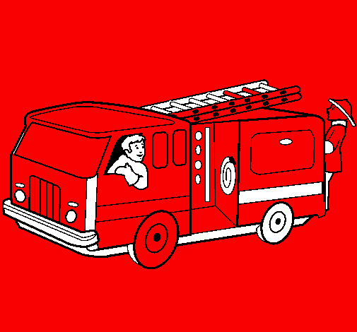 Pompieri sul camion 