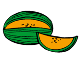 Disegno Melone  pitturato su enrica