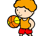 Disegno Giocatore di pallacanestro  pitturato su jonathan