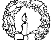 Disegno Corona augurale con una candela pitturato su Francy