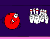 Disegno Boccia da bowling  pitturato su snoopy