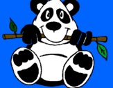 Disegno Orso panda  pitturato su giuseppe