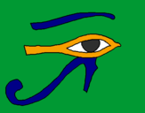 Disegno Occhio di Horus  pitturato su adelia