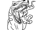 Disegno Velociraptor  II pitturato su alessandra
