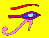 Disegno Occhio di Horus  pitturato su valentina