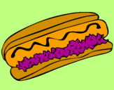 Disegno Hot dog pitturato su Eleonora