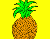 Disegno ananas  pitturato su maia