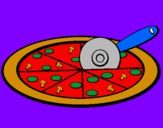 Disegno Pizza pitturato su Pietro e Rossana