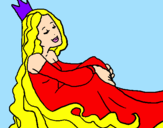 Disegno Principessa rilassata  pitturato su Lucrezia