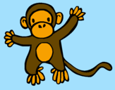 Disegno Scimmietta pitturato su girco