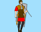 Disegno Soldato romano  pitturato su CARLOTTA