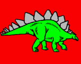 Disegno Stegosaurus  pitturato su stefano