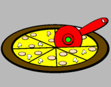 Disegno Pizza pitturato su nicola