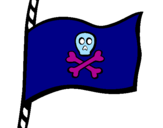 Disegno Bandiera dei pirati pitturato su Leo