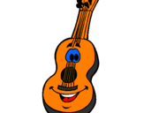 Disegno Chitarra classica  pitturato su chitarra