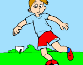 Disegno Giocare a calcio pitturato su simone tribulato
