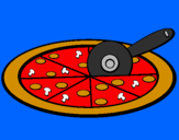 Disegno Pizza pitturato su RAFFAELE SCURO