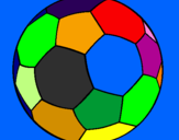 Disegno Pallone da calcio II pitturato su la palla  colorata