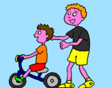 Disegno Triciclo pitturato su totti junior