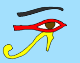Disegno Occhio di Horus  pitturato su patricia