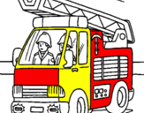 Disegno Camion dei Pompieri  pitturato su ELIA  B.