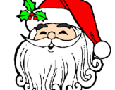 Disegno Faccione Babbo Natale  pitturato su cleofe