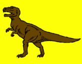 Disegno Tyrannosaurus Rex  pitturato su marco
