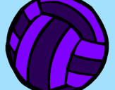 Disegno Pallone da pallavolo  pitturato su blue