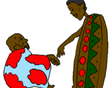 Disegno Due africani pitturato su andreA