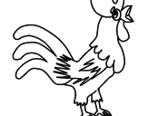 Disegno Gallo  pitturato su asterix