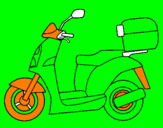 Disegno Ciclomotore pitturato su ilaria