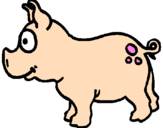 Disegno Maialino pitturato su maiale